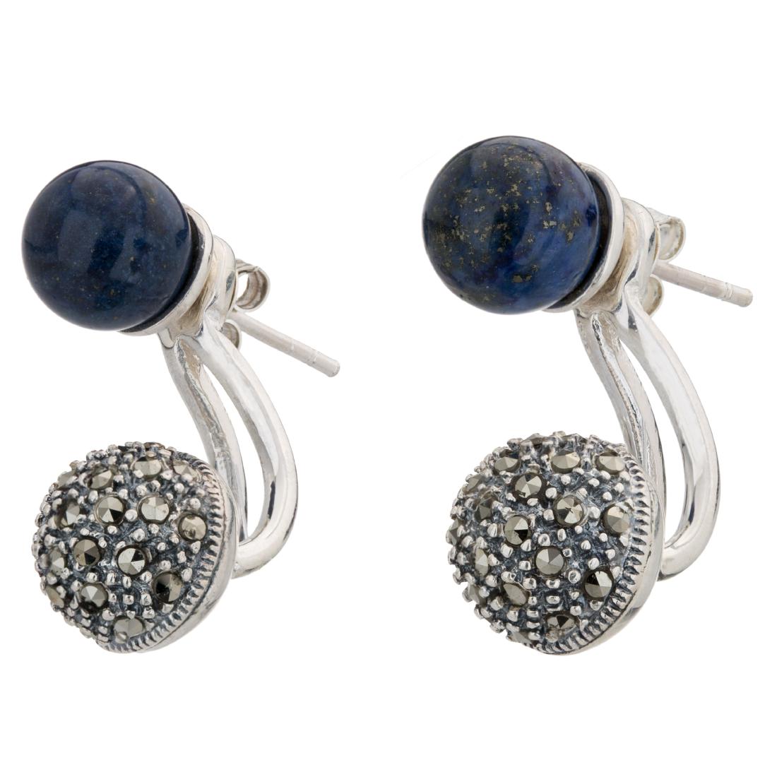 Sterling Silver Lapis & Marcasite Jacket Earrings: Two terrific looks in one versatile design, that’s these lovely earrings from Addison Lane’s Weekend Collection! Beautifully crafted in oxidized sterling silver with gorgeous blue lapis la