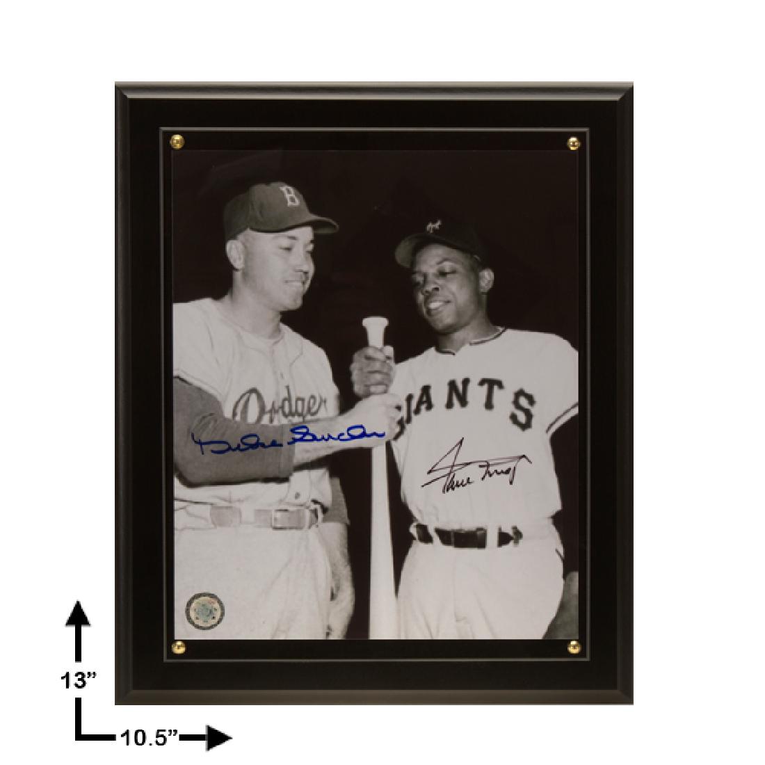 Duke Snider & Willie Mays Signed 8x10 Plaque GFA (1 of 1)