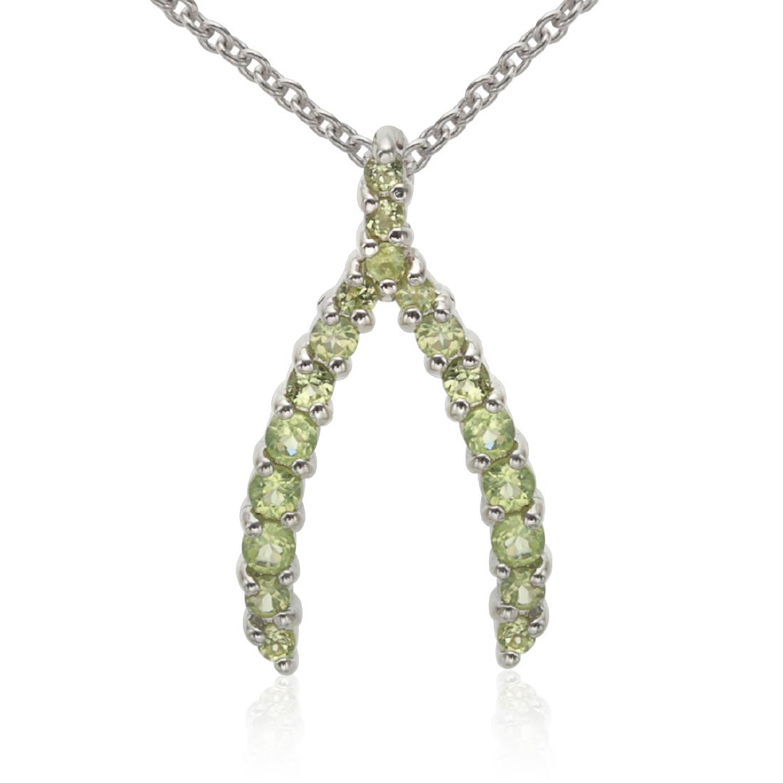 Sterling Silver Peridot Wishbone Pendant (1 of 2)