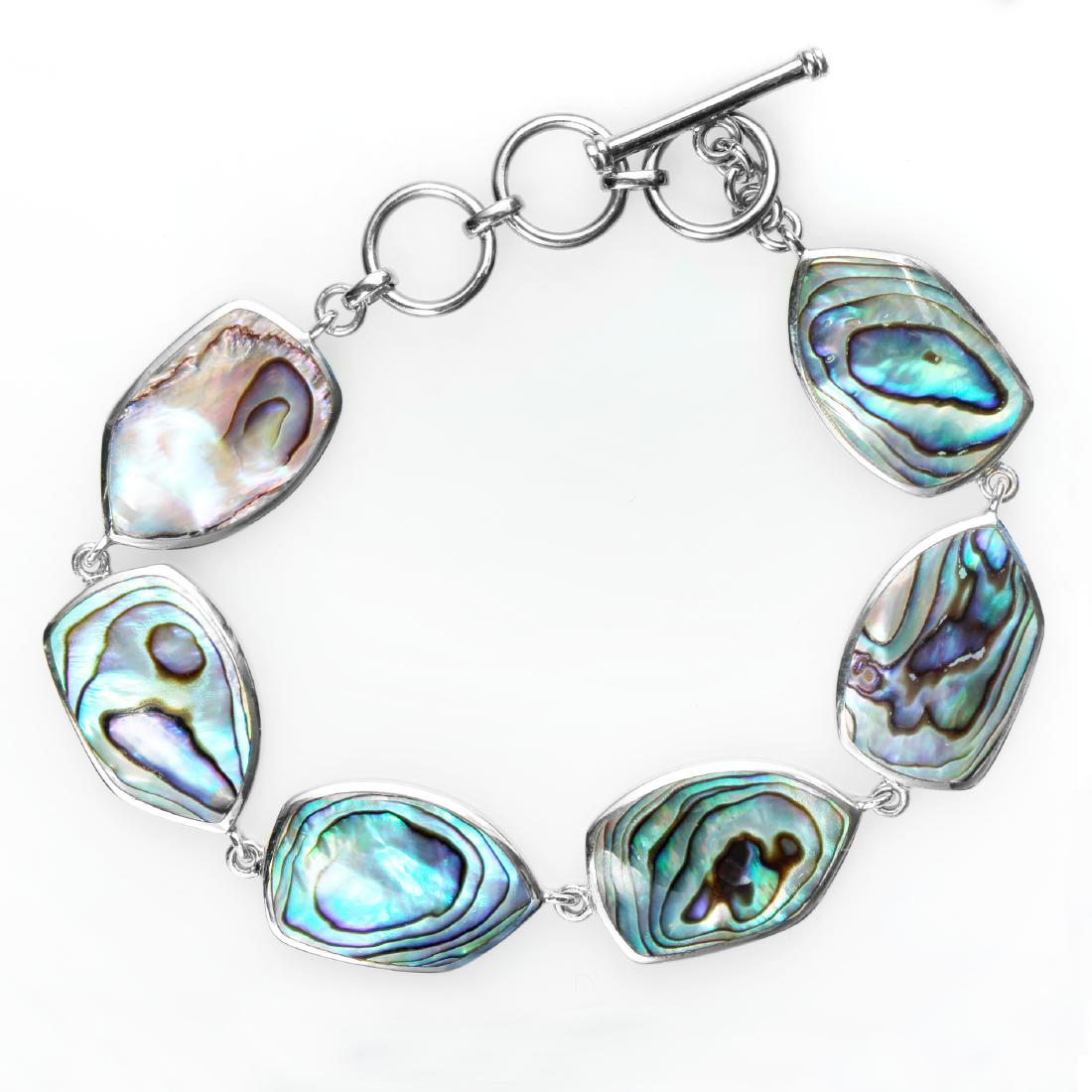 Sterling Silver Abalone Adjustable Toggle Bracelet (1 of 2)