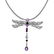 Silver 2.85ctw Multi Gemstone Dragonfly Pendant