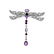 Silver 2.85ctw Multi Gemstone Dragonfly Pendant - 2