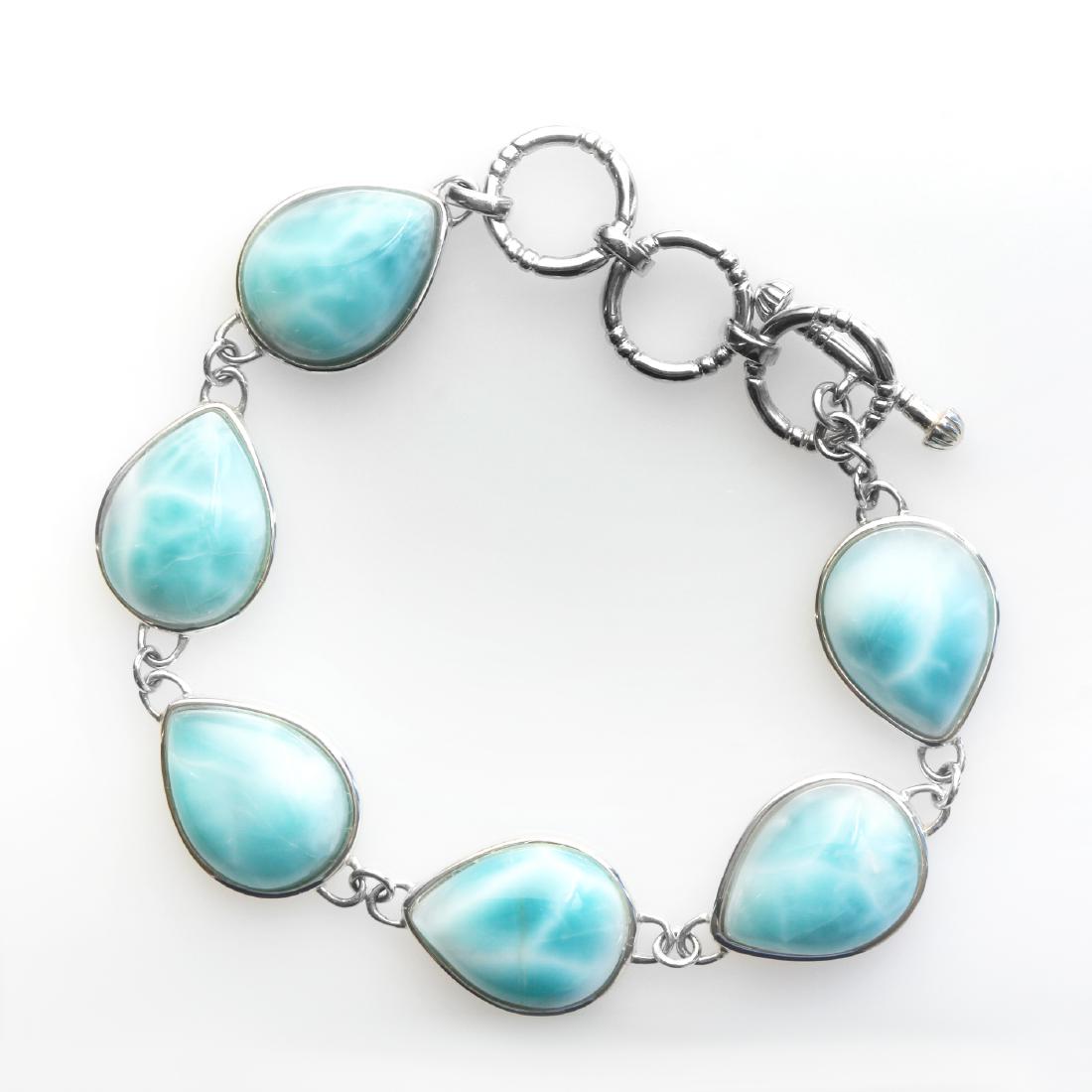 Sterling Silver 7.5" Larimar Toggle Bracelet (1 of 2)