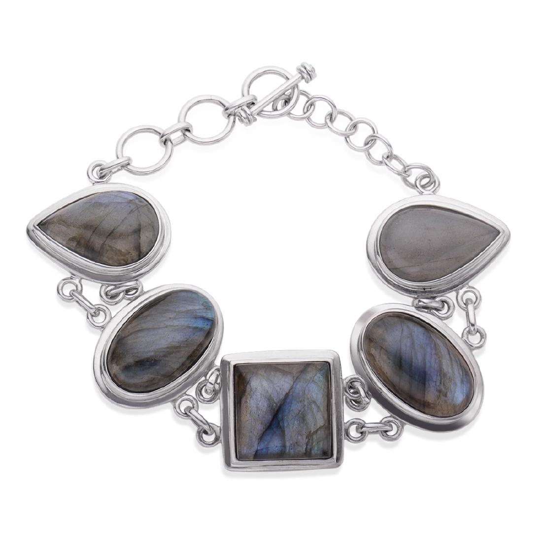 Sterling Silver 8.5" Labradorite Toggle Bracelet (1 of 3)