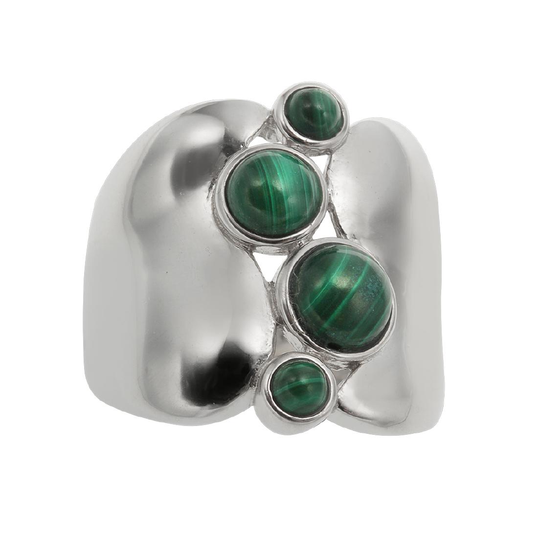 Sterling Silver Malachite Wide Band Ring-SZ 5 (1 of 3)