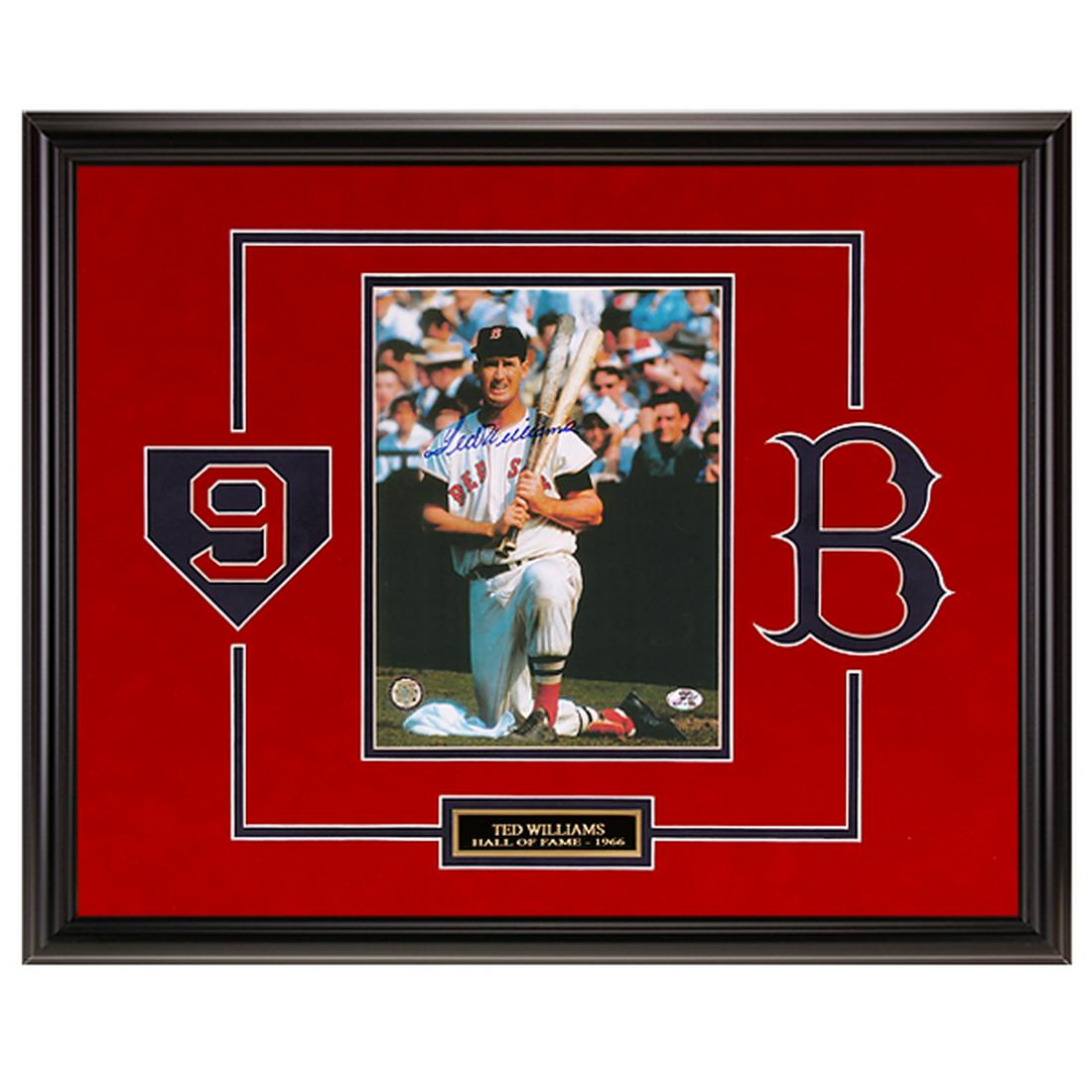 Ted Williams Boston Red Sox 20x16 signed 8x10 GFA: Ted Williams Boston Red Sox Custom Frame 20x16 signed 8x10v GFA