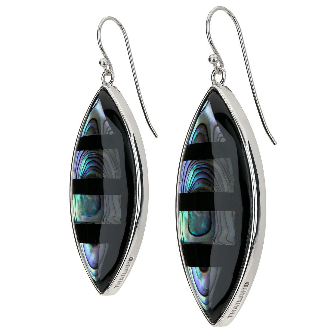 Sterling Silver Abalone Shell Drop Earrings (1 of 3)