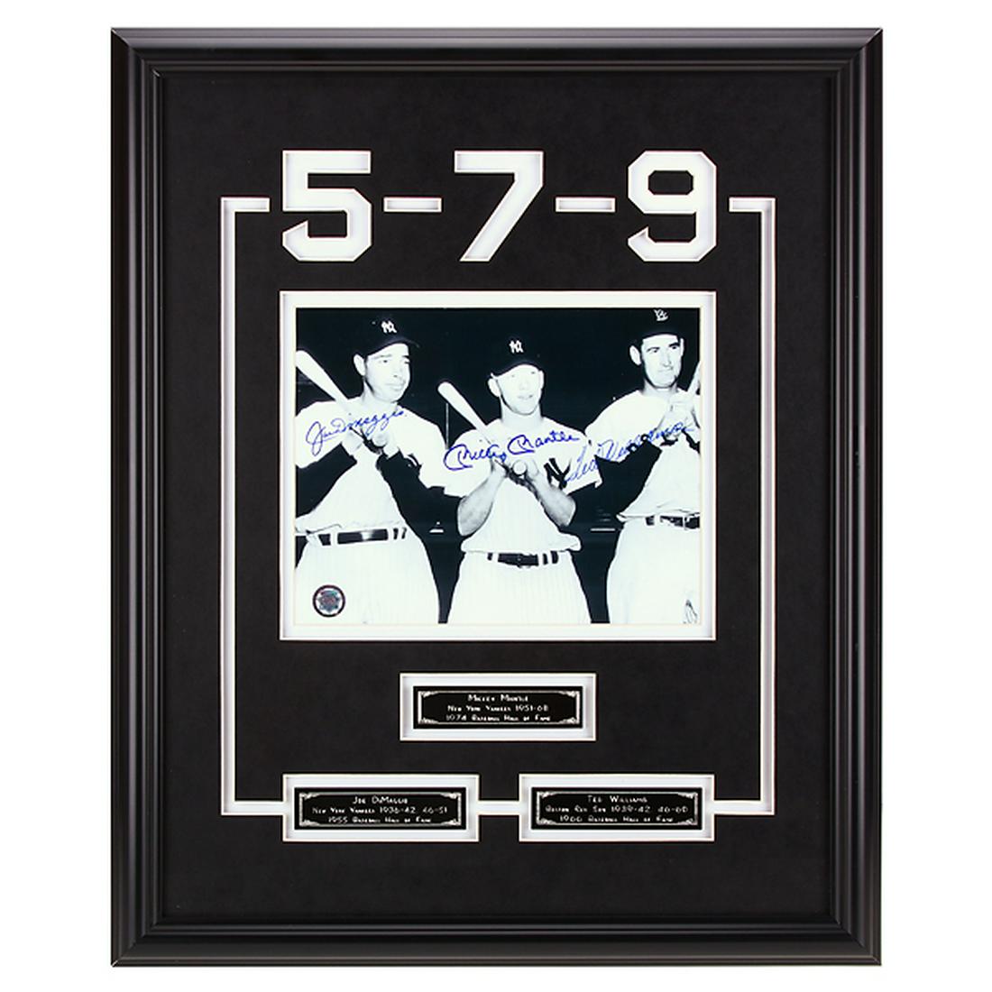 DiMaggio-Mantle-Williams 20x16 Baseball Legends GFA (1 of 1)