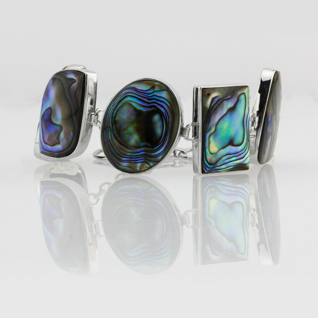 Sterling Silver 8" Abalone Toggle Bracelet (1 of 3)