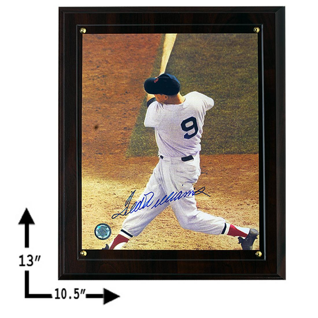 Ted Williams Boston Red Sox Signed 8x10 Plaque GFA: Ted Williams Boston Red Sox Signed 8x10 Plaque GFA