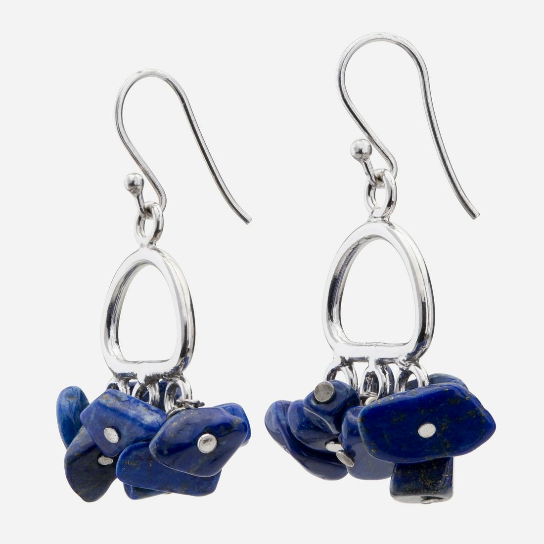 Sterling Silver Lapis Lazuli Chips Earrings (1 of 3)