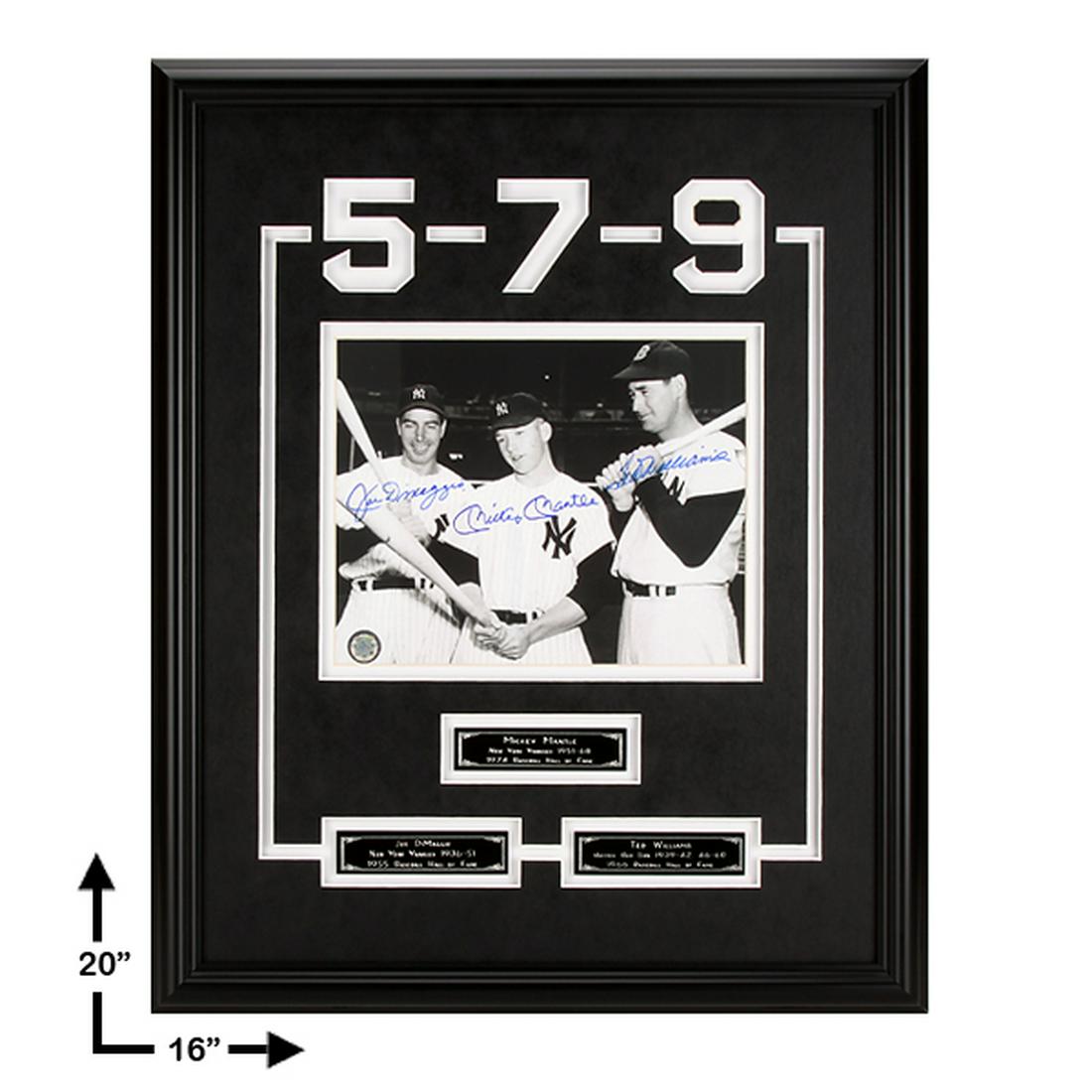 DiMaggio-Mantle-Williams 20x16 Baseball Legends GFA (1 of 1)