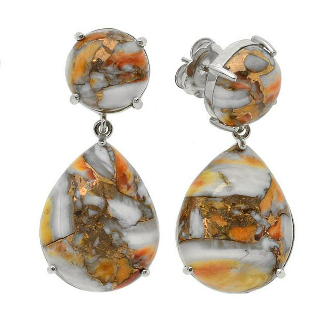 Sterling Silver Spiny Oyster Drop Earrings (1 of 1)