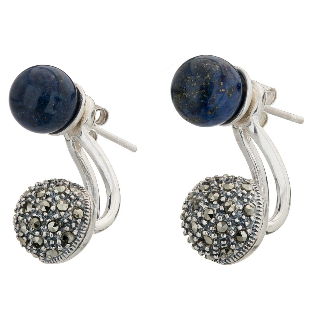 Silver Lapis & Marcasite Jacket Stud Earrings: Two terrific looks in one versatile design, that’s these lovely earrings from Addison Lane’s Weekend Collection! Beautifully crafted in oxidized sterling silver with gorgeous blue lapis la