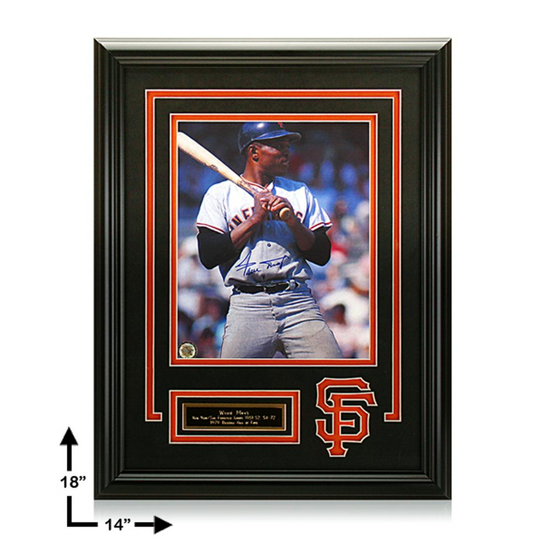 Willie Mays San Francisco Giants Signed GFA: Willie Mays San Francisco Giants Custom Framed 12x16 Autographed 8x10 GFA