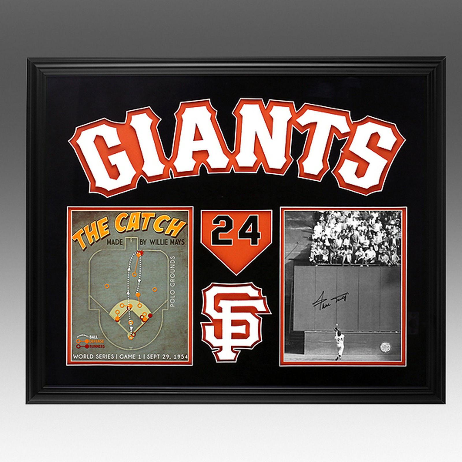 Willie Mays "The Catch" Custom Frame Centerpiece (1 of 1)