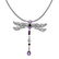 Silver 2.85ctw Multi Gemstone Dragonfly Pendant