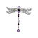 Silver 2.85ctw Multi Gemstone Dragonfly Pendant - 2