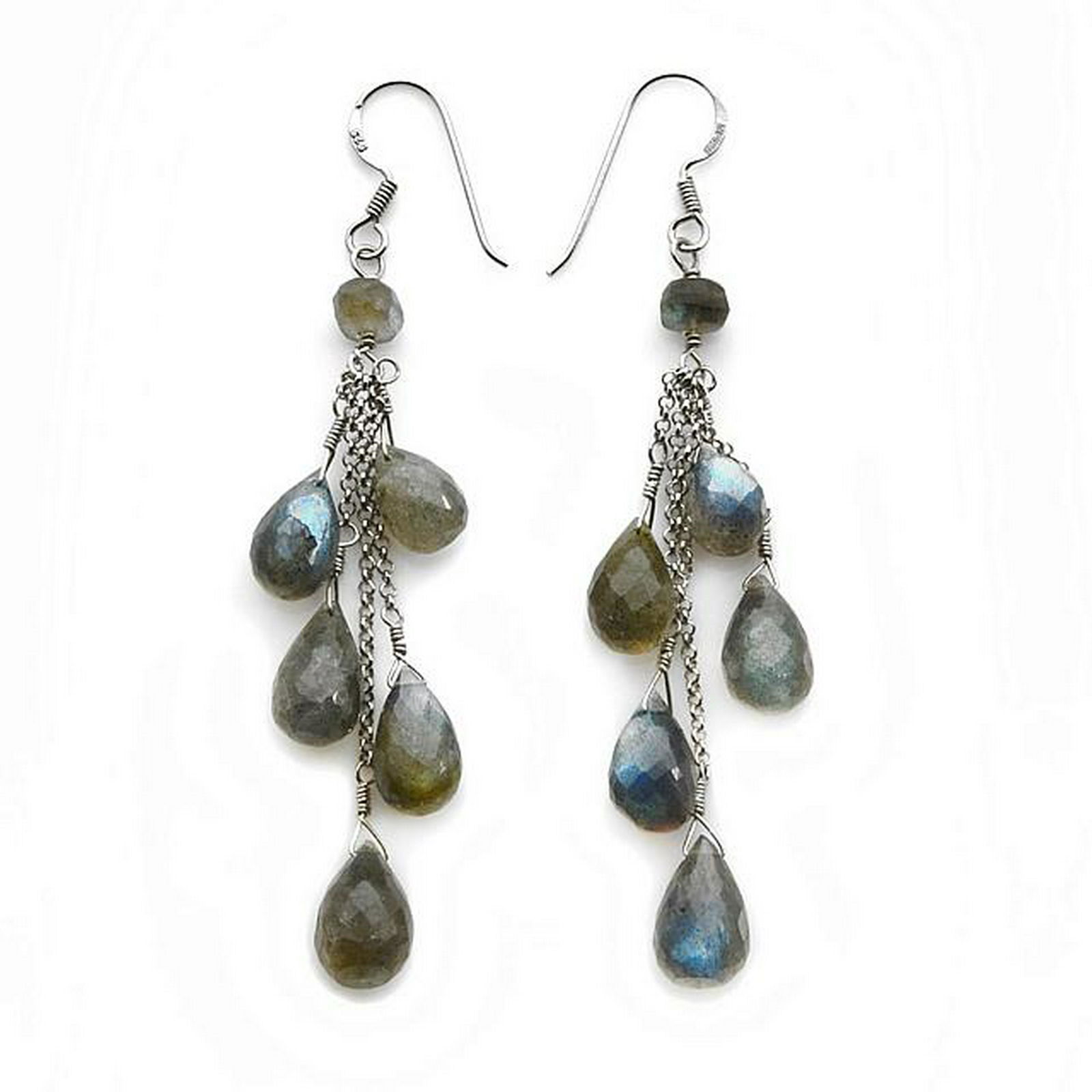 Sterling Silver Labradorite Drop Earrings (1 of 1)