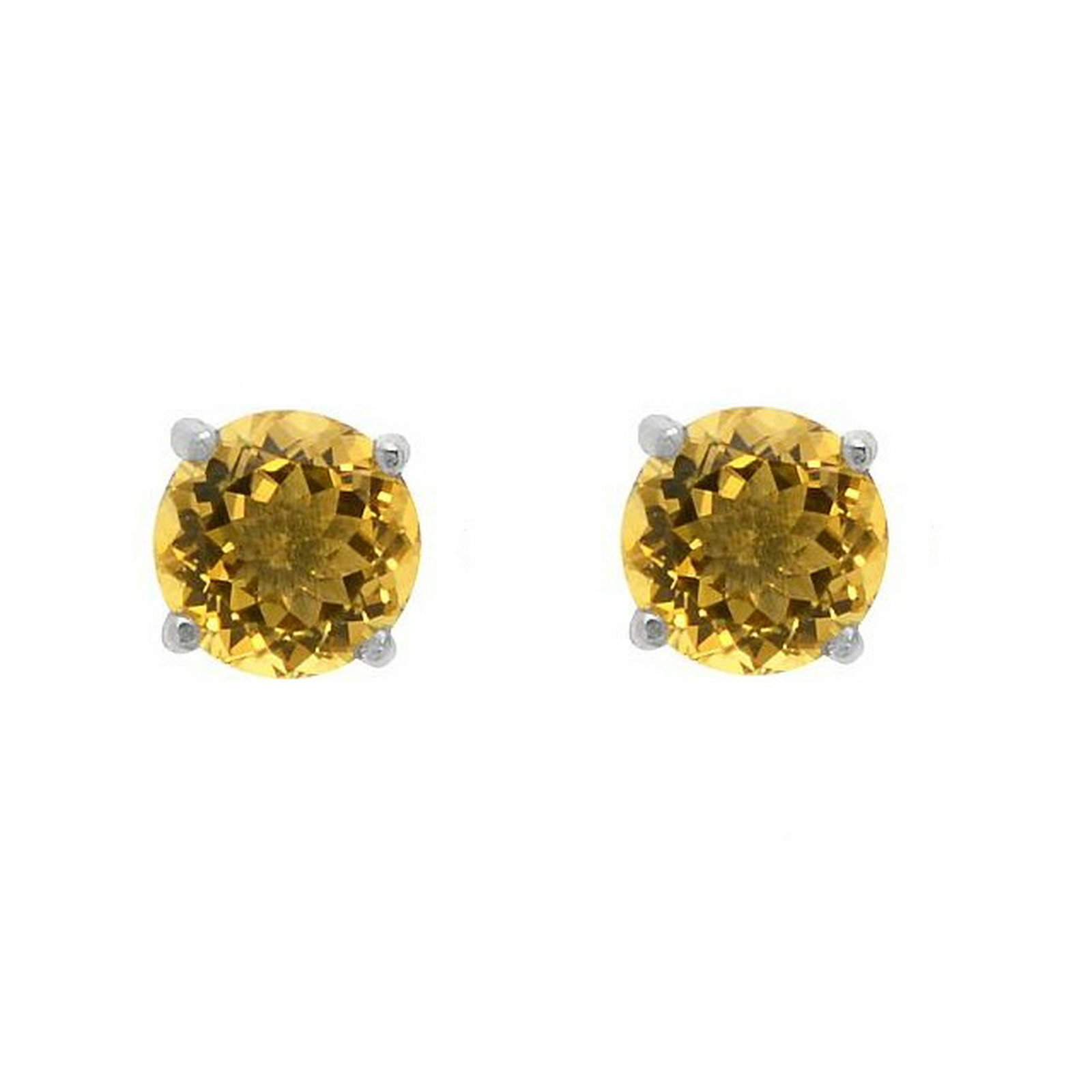Sterling Silver 5.88ct Citrine 10mm Stud Earrings (1 of 2)