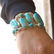 Sterling Silver Turquoise Toggle Bracelet 8" - 3