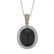 Silver Oval Velvet Obsidian & Citrine Pendant
