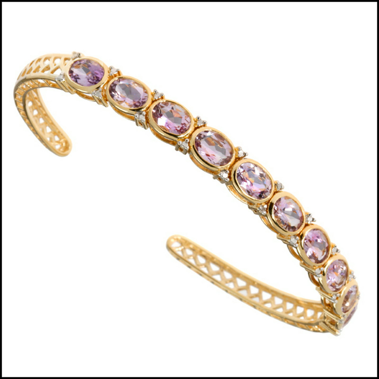 18K Vermeil Over Silver Amethyst & Topaz Cuff (1 of 1)