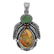 Silver Spiny Oyster & Turquoise Leaf Pendant - 2