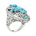 Sterling Silver Turquoise Elongated Ring-SZ 6 - 3