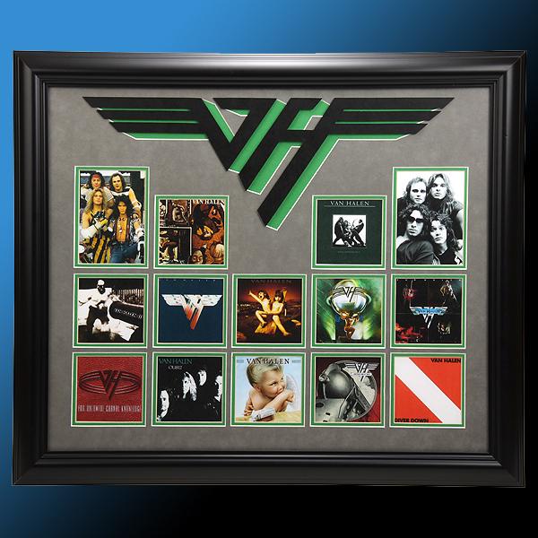 Van Halen Custom Framed Album Cover Collage: Van Halen Custom Framed Album Cover Collage