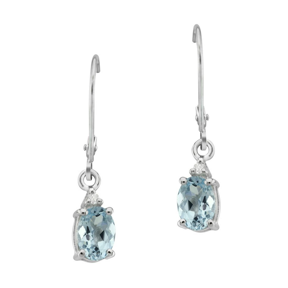 Sterling Silver Aquamarine & Topaz Dangle Earrings (1 of 3)