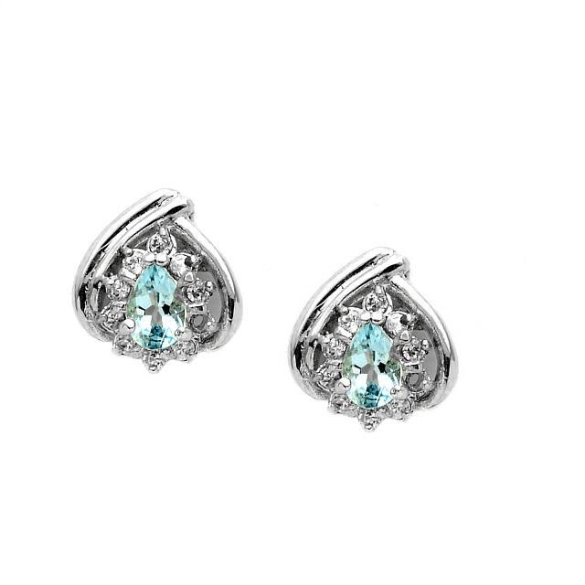 Sterling Silver Aquamarine & White Topaz Earrings (1 of 2)