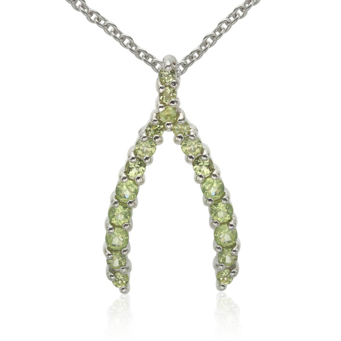 Sterling Silver Peridot Wishbone Pendant (1 of 2)