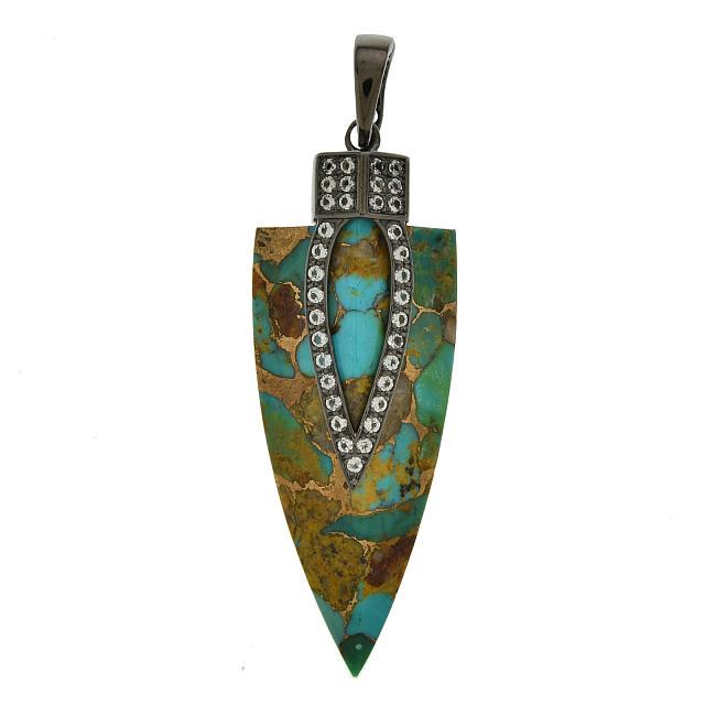 Sterling Silver Arrowhead  Turquoise Pendant (1 of 1)