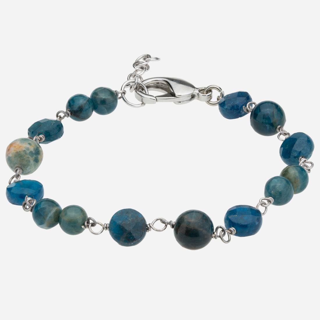 Sterling Silver Apatite Adjustable Bracelet 8" (1 of 2)