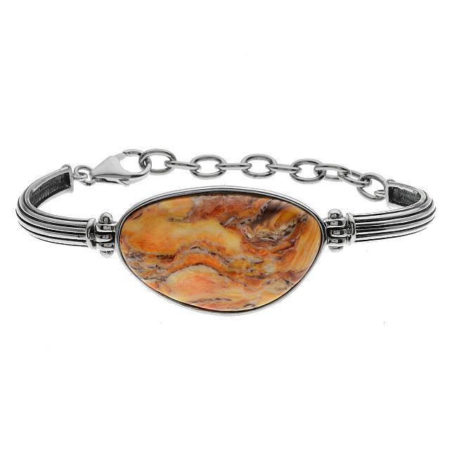 Sterling Silver Lion's Paw Hinged Bracelet 8" (1 of 2)