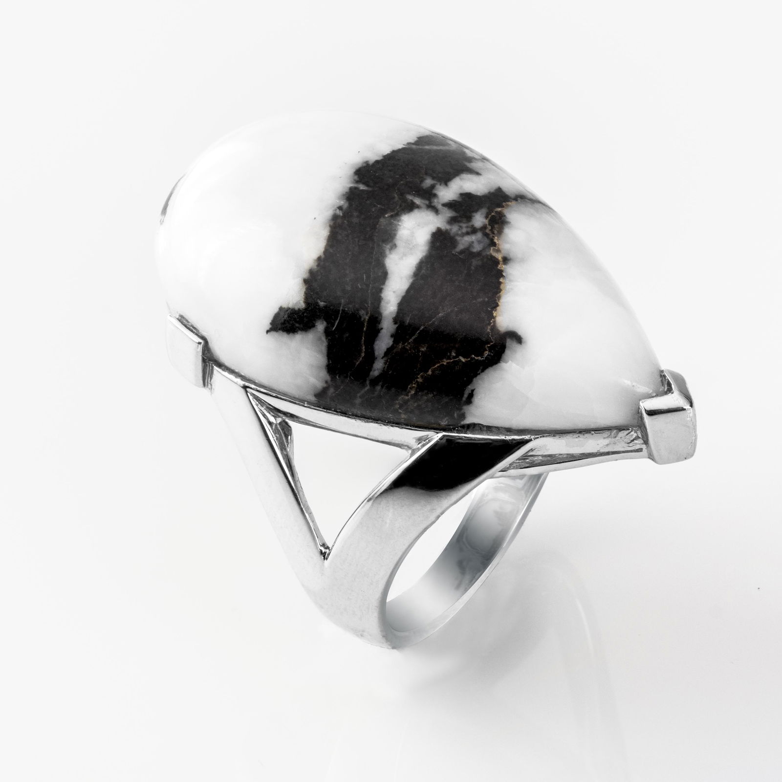 Sterling Silver White Buffalo Quartz Ring-SZ 8 (1 of 1)
