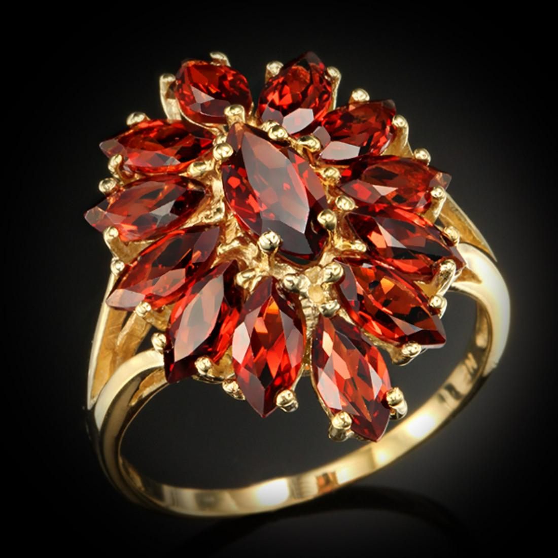 10K Gold Vintage Garnet Marquise Ring-SZ 6 (1 of 1)