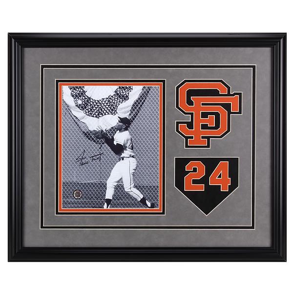 Willie Mays San Francisco Giants Signed GFA: Willie Mays San Francisco Giants Custom Framed 20x16 Autographed 8x10 GFA