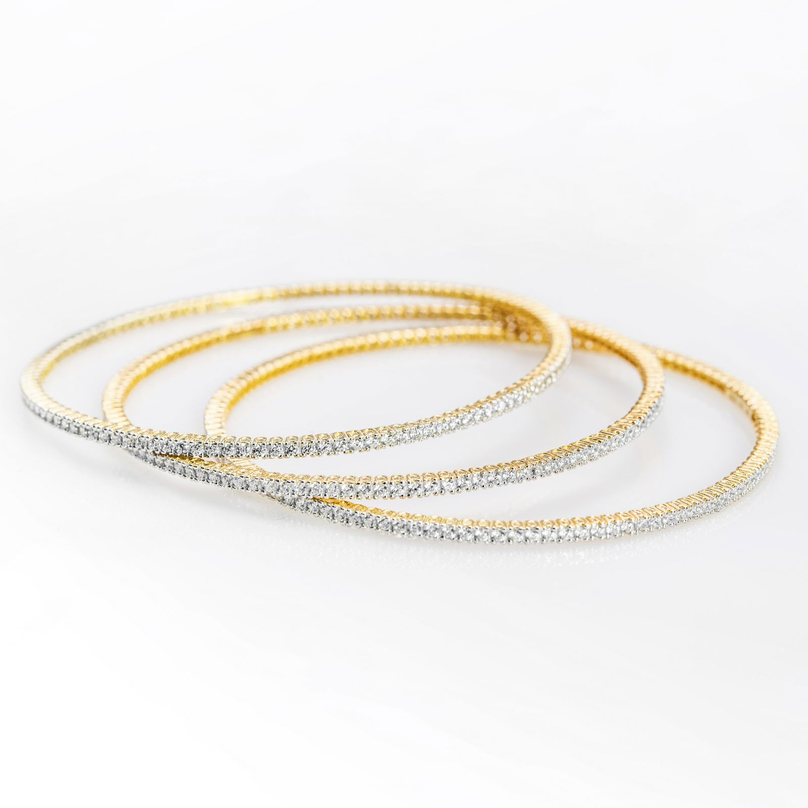 Set of Three 14K over Silver Micro Pave Bangle (1 of 3)