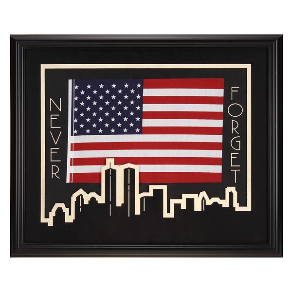 Never Forget September 11, 2001 Framed 12x16 Flag (1 of 1)