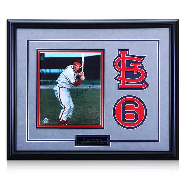 Stan Musial St. Louis Cardinals 22x18 autograph GFA: Stan Musial St. Louis Cardinals Custom Frame20x16 Autograph 8x10 GFA Certified