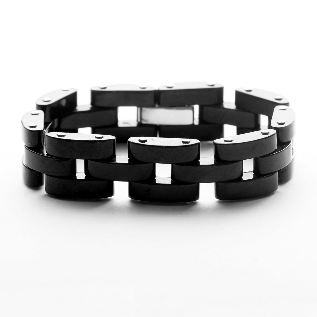 Sterling Silver Charcoal Link Bracelet 7.5" (1 of 2)