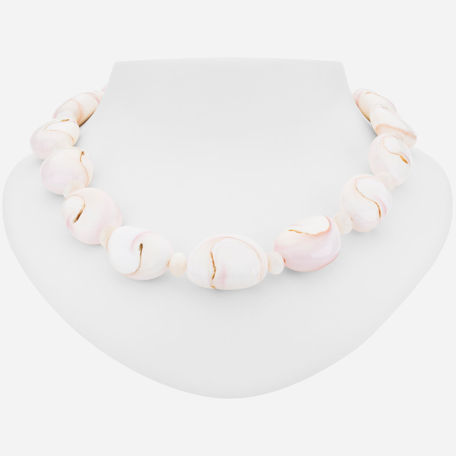 Silver Pink Conch Shell & Pearl Toggle Necklace (1 of 3)