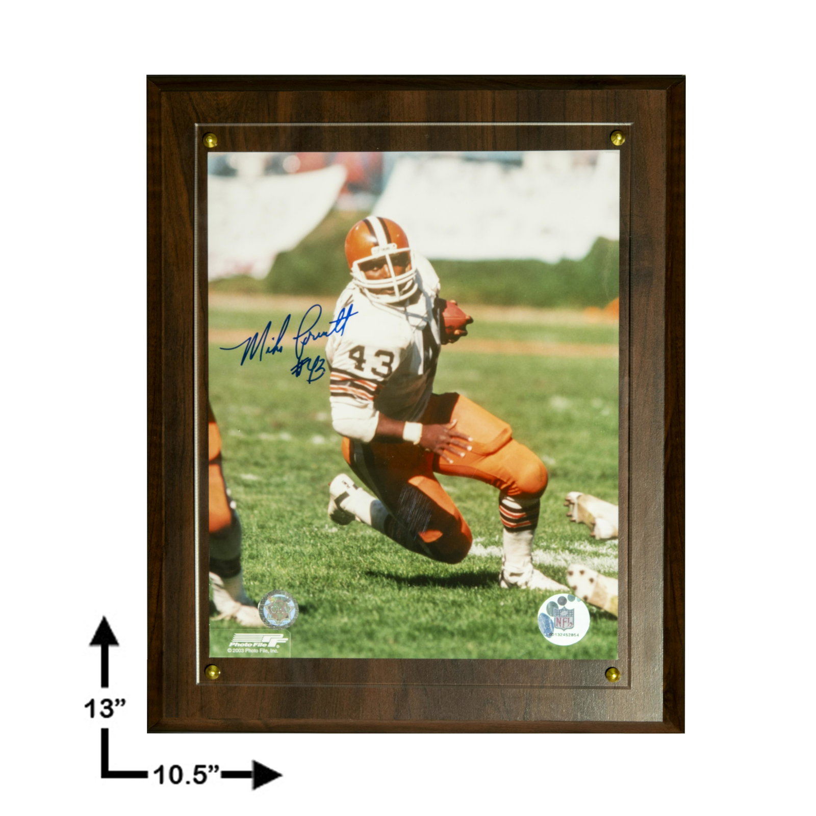 Greg Pruitt Cleveland Browns Signed Plaque: Greg Pruitt Cleveland Browns Signed Brown 13x10.5 Plaque 8x10 GFA