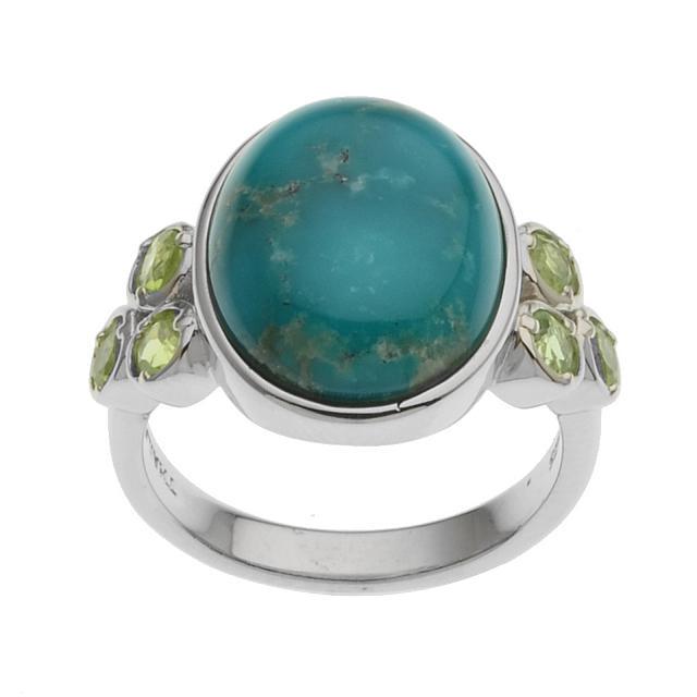 Silver Campo Frio Turquoise & Peridot Ring-SZ 7 (1 of 1)