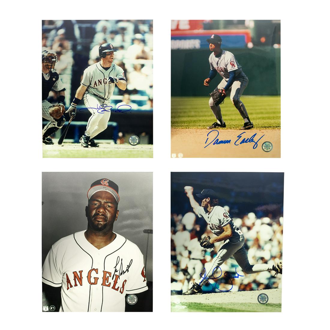 California Angels Signed 8x10's set: California Angles set of autographs Mike James, Jim Edmonds, Damion Easley, Lee Smith
