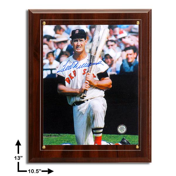 Ted Williams Boston Red Sox Signed 8x10 Plaque GFA: Ted Williams Boston Red Sox Signed 8x10 Plaque GFA