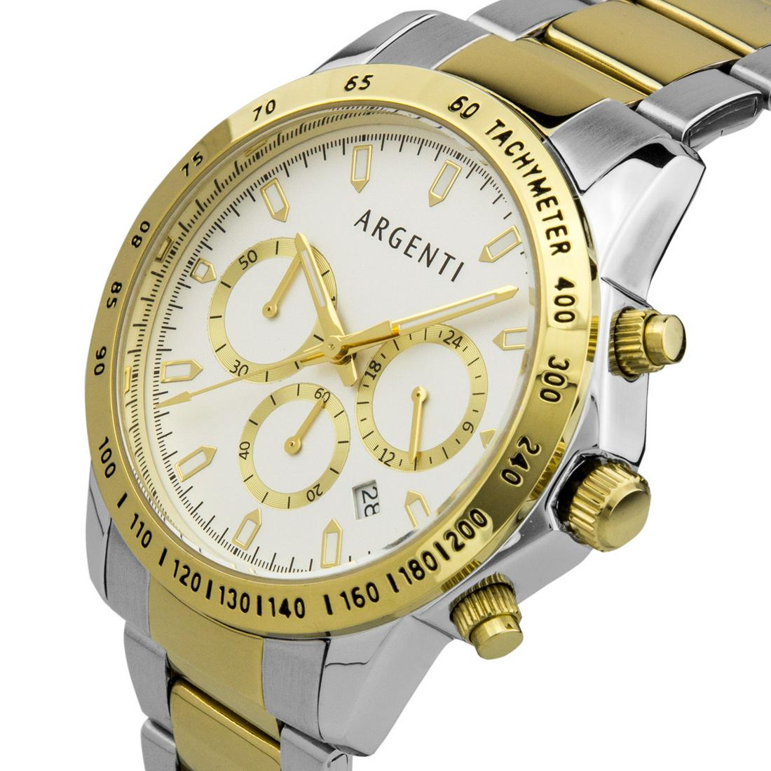 Multi- Function Chronograph Men's Watch: Citizen/Miyota VD53B Quartz Movement, True Chronograph Functions, Tachymeter Scale, Visible Date Window, Multi.Textured Dial, Luminescent Hands and Hour Markers Round Stainless Steel Case with 22mm Ad