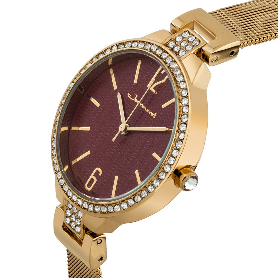 Luxury Crystal Bezel Mesh Band Ladies Watch: The Watch is a gorgeous addition to any women's watch collection. The textured dial design is accented with simple mirror polished hour markers and hands and shimmering Czech crystals going around the